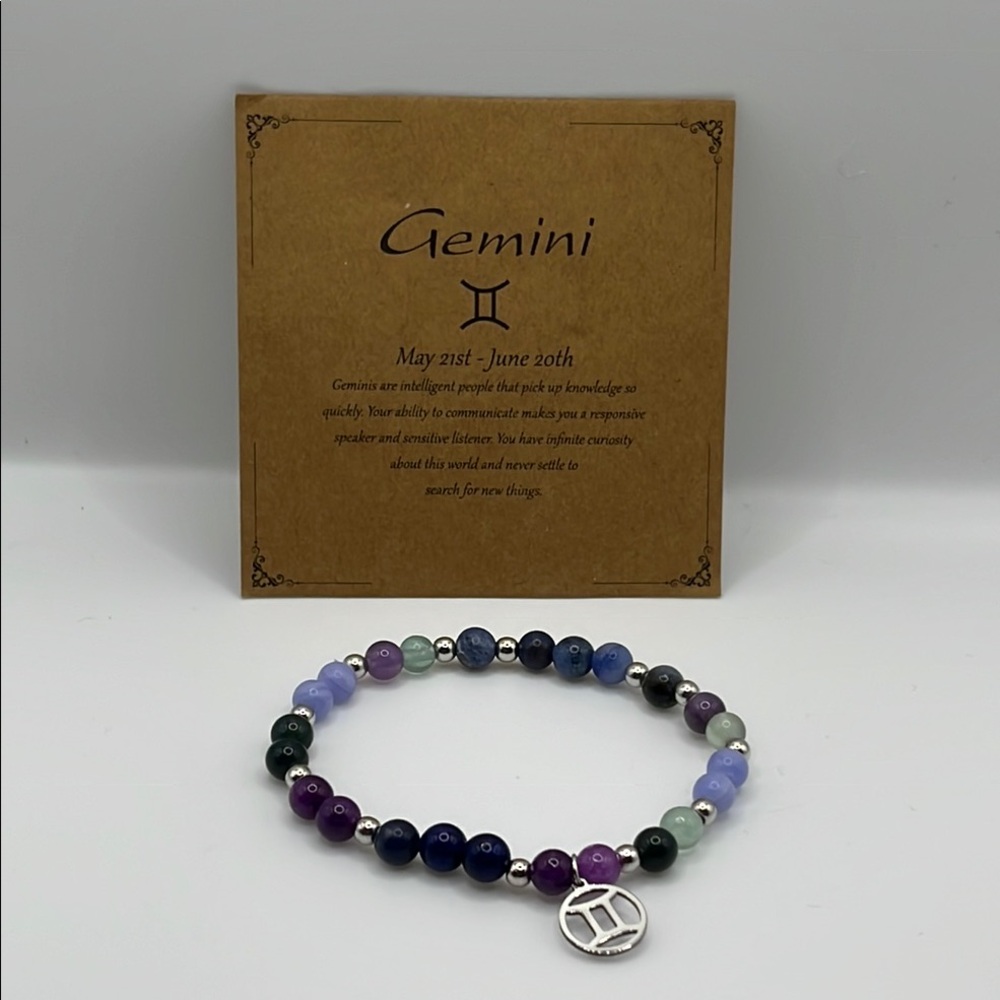 🌙 C514 - Gemini Zodiac Beaded Bracelet - Multicolor